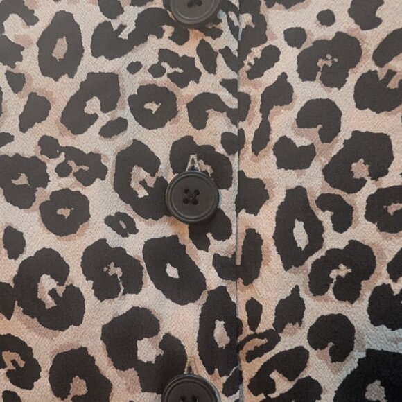 Sanctuary Women's Button Down V-Neck Blouse Classy Cat Leopard Print Medium - Picture 4 of 6